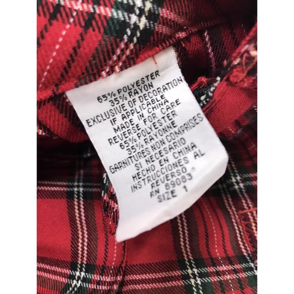 L.e.i. Vintage Street Code Red Plaid Mini Skirt size 1 Y2K Preppy School Girl - Picture 5 of 5